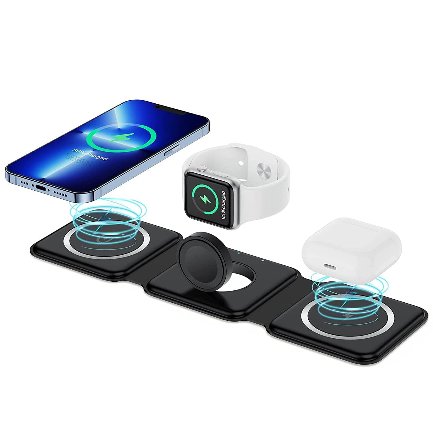3 in 1 Magnetic Foldable MagSafe compatible Wireless Charger